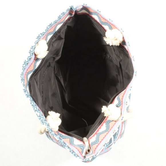 Womens Tote Canvas Printed Rope Handle Bag NEW - Picture 5 of 7